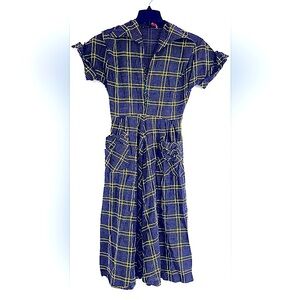 Sue Brett Vintage 1950’s Jr. Plaid Secretary Dress